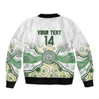 Australia Rugby Custom Bomber Jacket 2025 Wallaroos Indigenous Art - Aussie Hoodie
