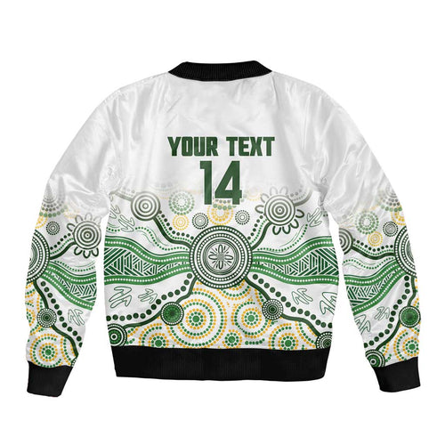 Australia Rugby Custom Bomber Jacket 2025 Wallaroos Indigenous Art - Aussie Hoodie
