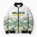 Australia Rugby Custom Bomber Puffer Jacket 2025 Wallaroos Indigenous Art - Aussie Hoodie