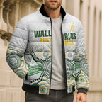 Australia Rugby Custom Bomber Puffer Jacket 2025 Wallaroos Indigenous Art - Aussie Hoodie