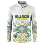 Australia Rugby Custom Button Sweatshirt 2025 Wallaroos Indigenous Art - Aussie Hoodie