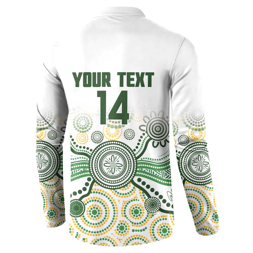 Australia Rugby Custom Button Sweatshirt 2025 Wallaroos Indigenous Art - Aussie Hoodie
