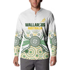 Australia Rugby Custom Button Sweatshirt 2025 Wallaroos Indigenous Art - Aussie Hoodie