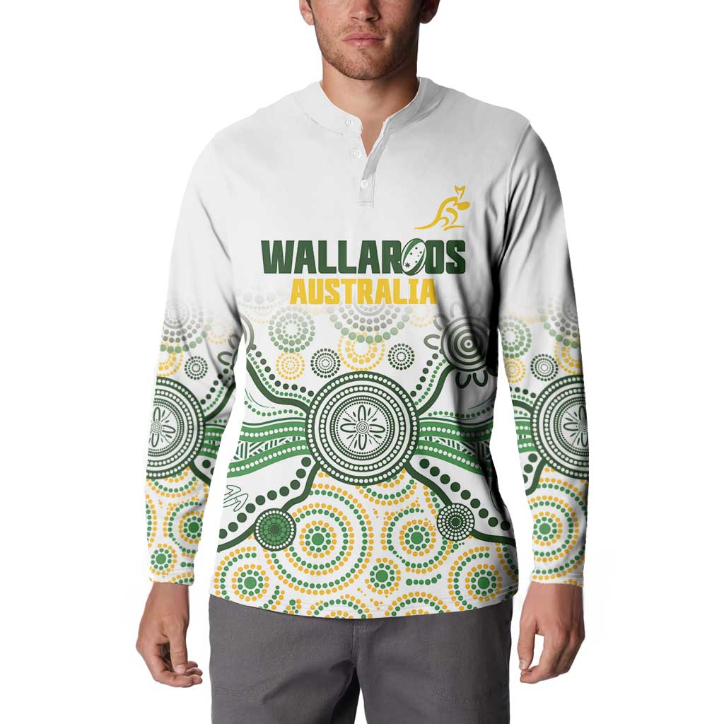 Australia Rugby Custom Button Sweatshirt 2025 Wallaroos Indigenous Art - Aussie Hoodie