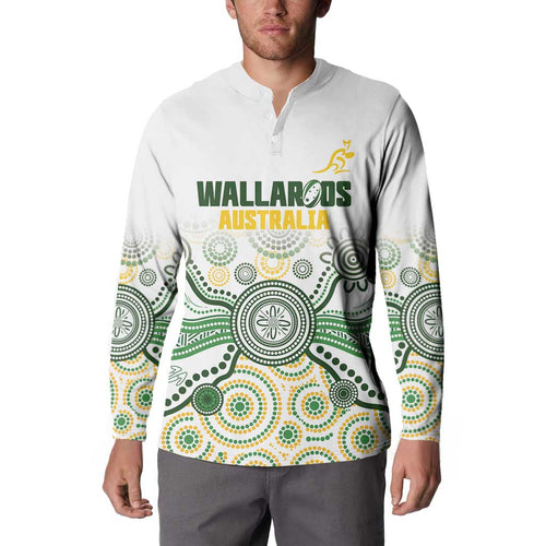 Australia Rugby Custom Button Sweatshirt 2025 Wallaroos Indigenous Art - Aussie Hoodie