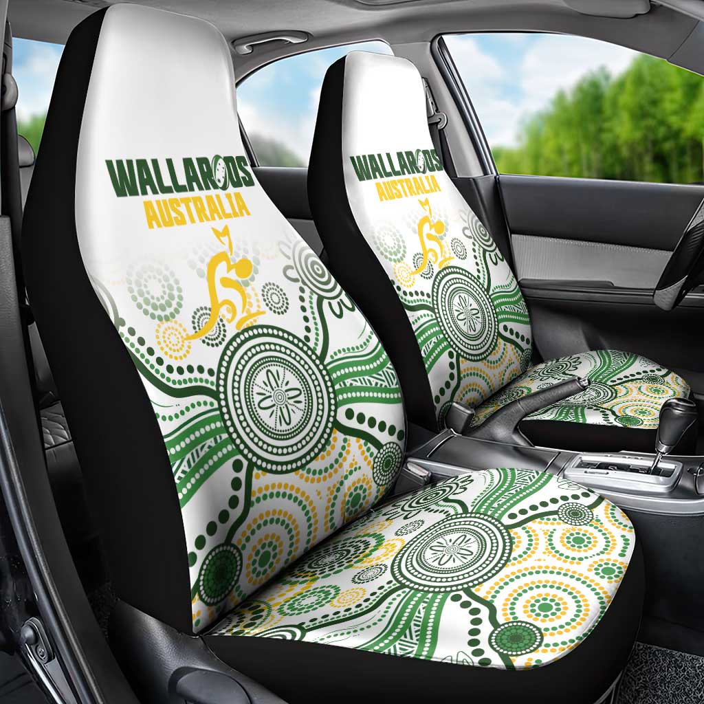 Australia Rugby Car Seat Cover 2025 Wallaroos Indigenous Art - Aussie Hoodie