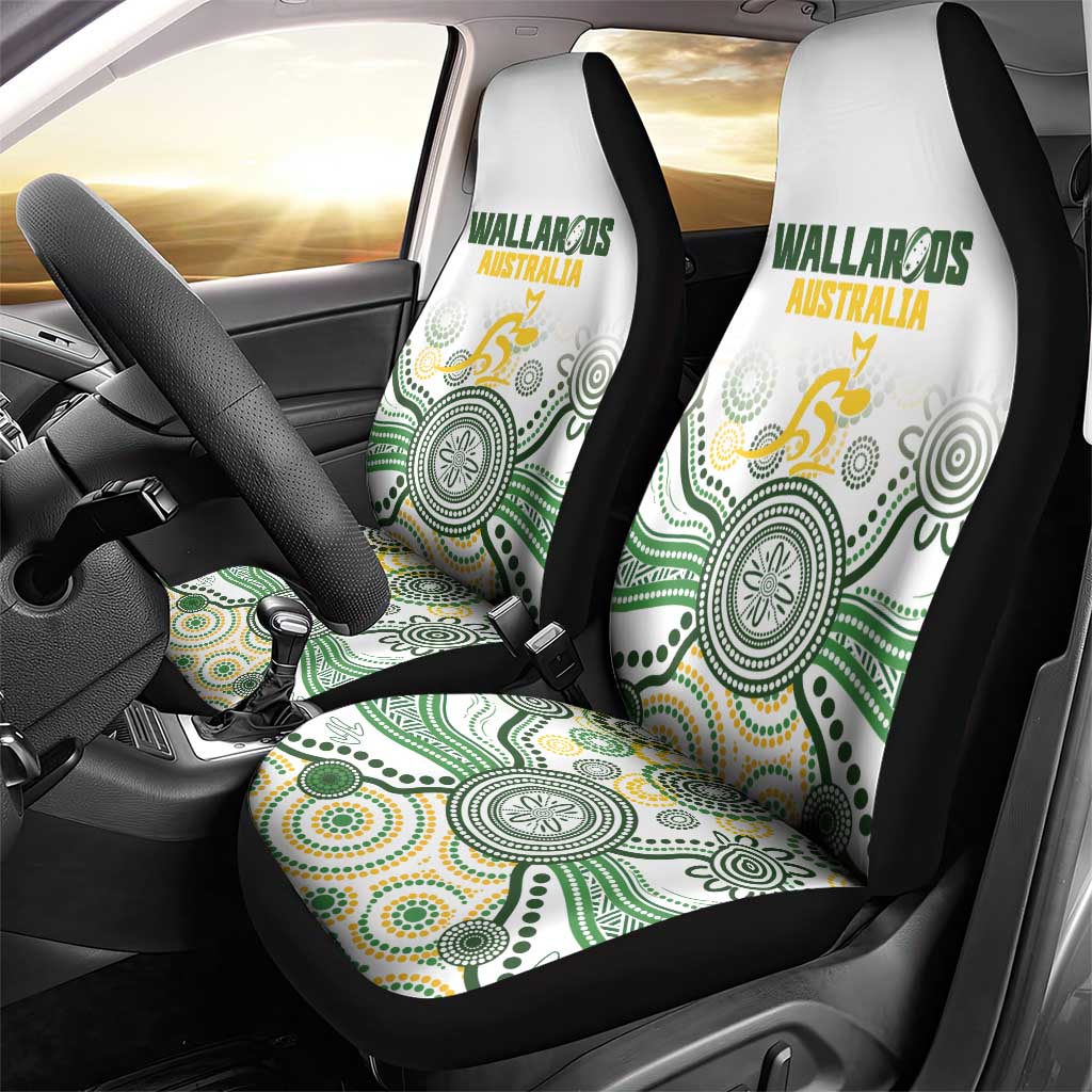 Australia Rugby Car Seat Cover 2025 Wallaroos Indigenous Art - Aussie Hoodie