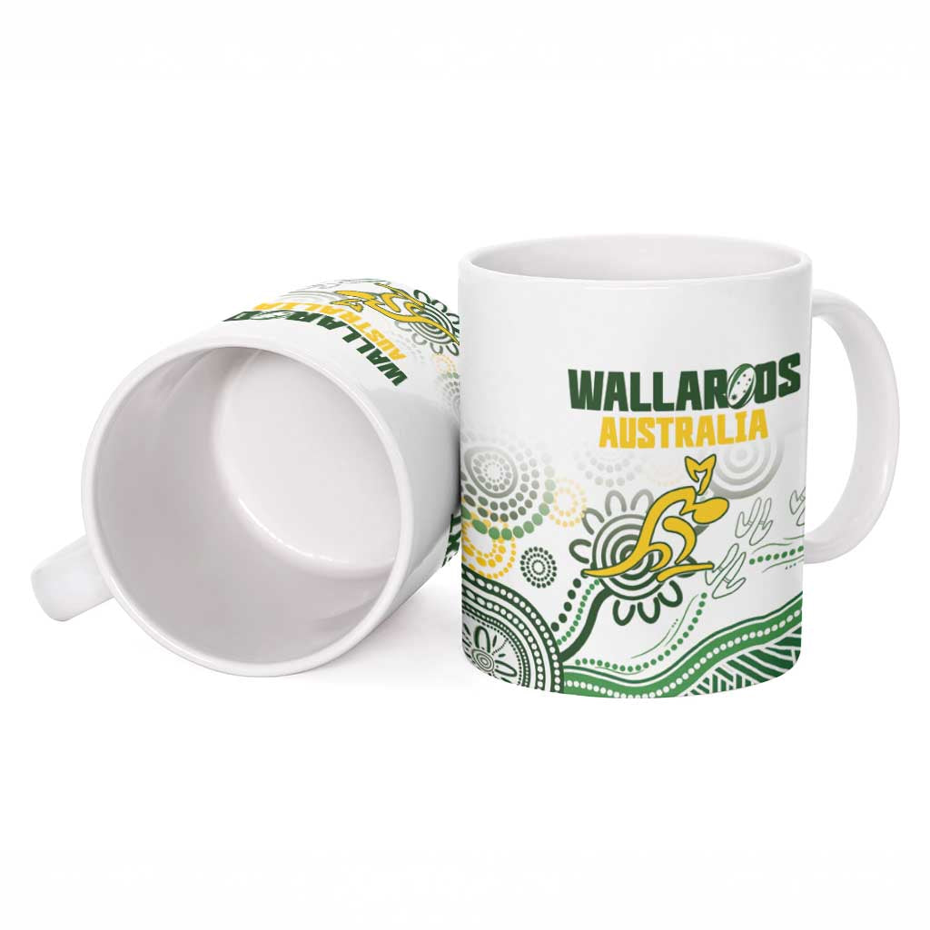 Australia Rugby Custom Ceramic Mug 2025 Wallaroos Indigenous Art - Aussie Hoodie