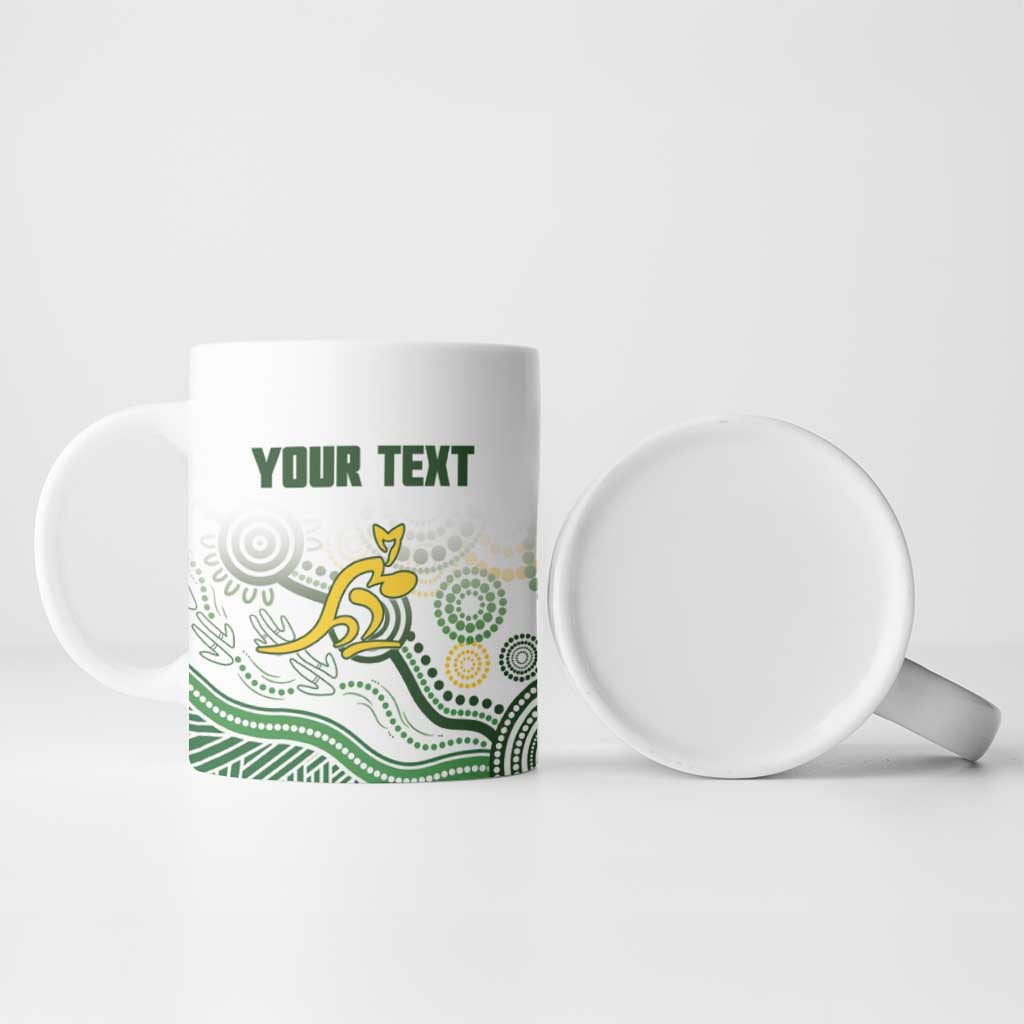 Australia Rugby Custom Ceramic Mug 2025 Wallaroos Indigenous Art - Aussie Hoodie