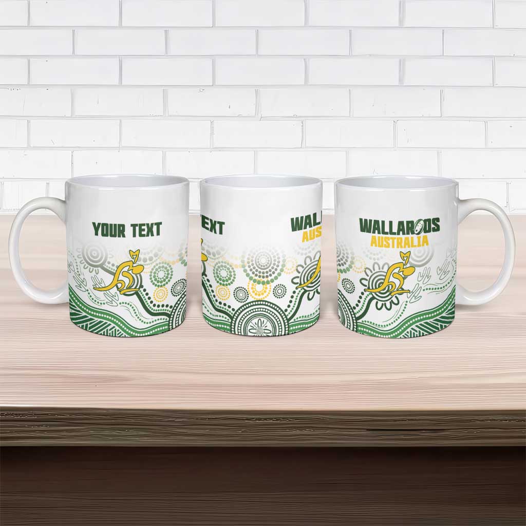 Australia Rugby Custom Ceramic Mug 2025 Wallaroos Indigenous Art - Aussie Hoodie