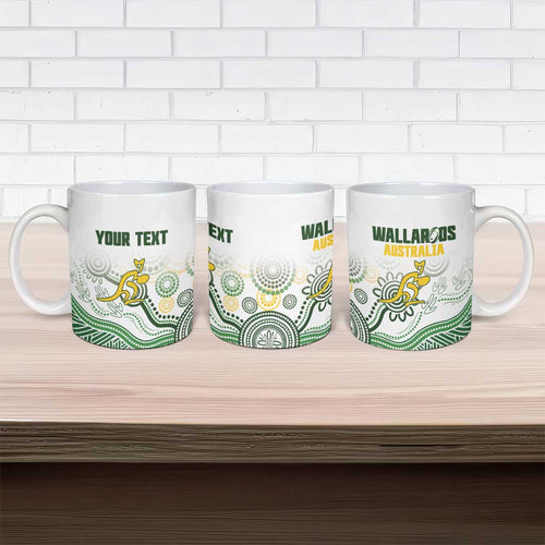 Australia Rugby Custom Ceramic Mug 2025 Wallaroos Indigenous Art - Aussie Hoodie