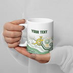 Australia Rugby Custom Ceramic Mug 2025 Wallaroos Indigenous Art - Aussie Hoodie