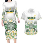 Australia Rugby Custom Couples Matching Long Sleeve Bodycon Dress and Hawaiian Shirt 2025 Wallaroos Indigenous Art - Aussie Hoodie