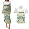 Australia Rugby Custom Couples Matching Puletasi and Hawaiian Shirt 2025 Wallaroos Indigenous Art - Aussie Hoodie