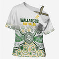 Australia Rugby Custom Cross Shoulder Shirt 2025 Wallaroos Indigenous Art - Aussie Hoodie
