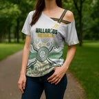 Australia Rugby Custom Cross Shoulder Shirt 2025 Wallaroos Indigenous Art - Aussie Hoodie