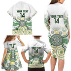 Australia Rugby Custom Family Matching Long Sleeve Bodycon Dress and Hawaiian Shirt 2025 Wallaroos Indigenous Art - Aussie Hoodie