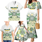 Australia Rugby Custom Family Matching Mermaid Dress and Hawaiian Shirt 2025 Wallaroos Indigenous Art - Aussie Hoodie