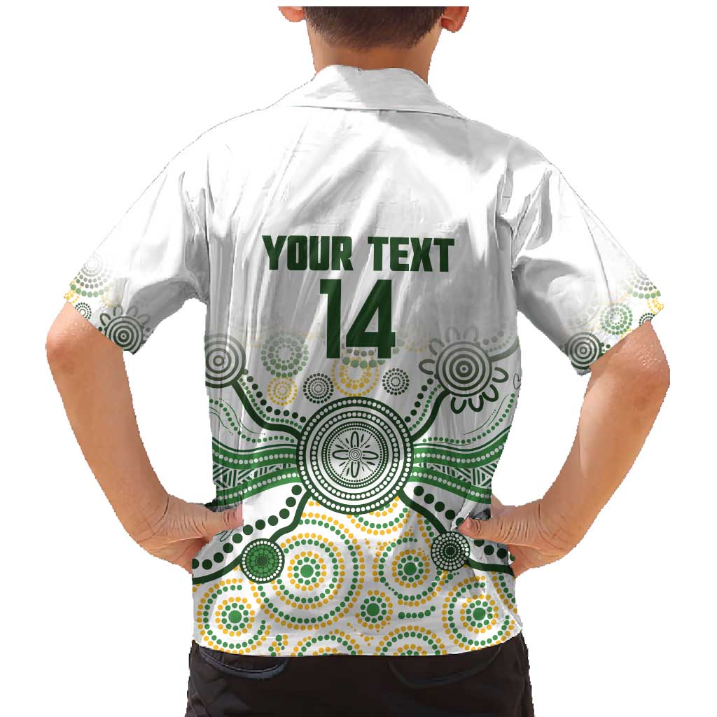 Australia Rugby Custom Family Matching Mermaid Dress and Hawaiian Shirt 2025 Wallaroos Indigenous Art - Aussie Hoodie