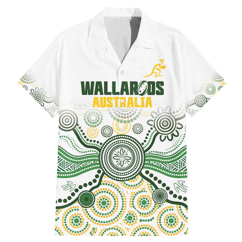 Australia Rugby Custom Family Matching Mermaid Dress and Hawaiian Shirt 2025 Wallaroos Indigenous Art - Aussie Hoodie