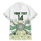 Australia Rugby Custom Family Matching Mermaid Dress and Hawaiian Shirt 2025 Wallaroos Indigenous Art - Aussie Hoodie