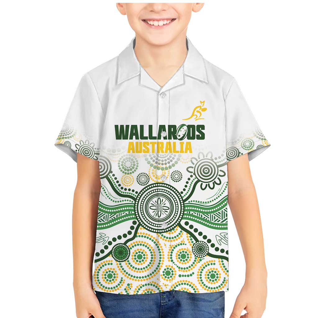 Australia Rugby Custom Family Matching Mermaid Dress and Hawaiian Shirt 2025 Wallaroos Indigenous Art - Aussie Hoodie