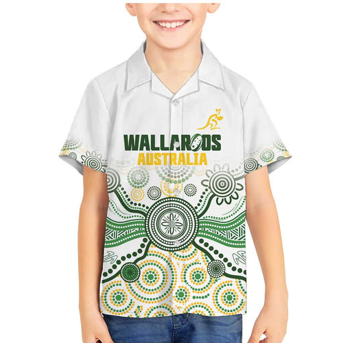 Australia Rugby Custom Family Matching Mermaid Dress and Hawaiian Shirt 2025 Wallaroos Indigenous Art - Aussie Hoodie