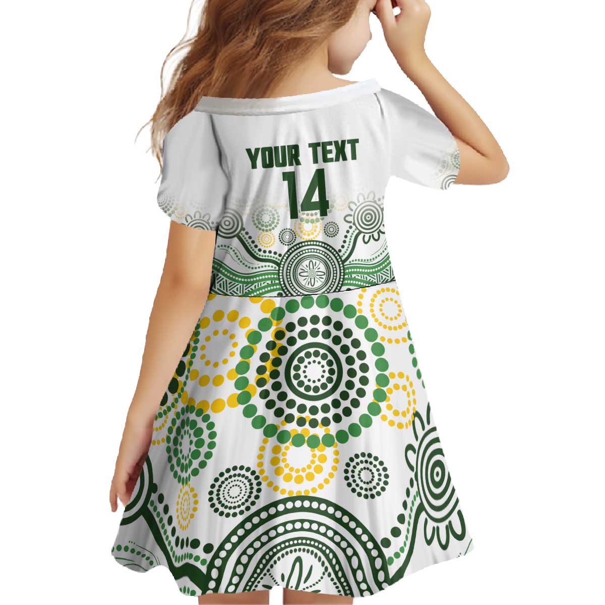 Australia Rugby Custom Family Matching Off The Shoulder Long Sleeve Dress and Hawaiian Shirt 2025 Wallaroos Indigenous Art - Aussie Hoodie
