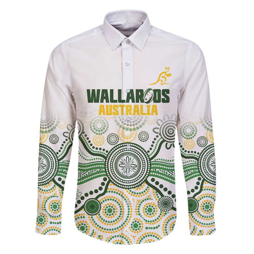 Australia Rugby Custom Family Matching Off The Shoulder Long Sleeve Dress and Hawaiian Shirt 2025 Wallaroos Indigenous Art - Aussie Hoodie