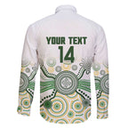 Australia Rugby Custom Family Matching Off The Shoulder Long Sleeve Dress and Hawaiian Shirt 2025 Wallaroos Indigenous Art - Aussie Hoodie