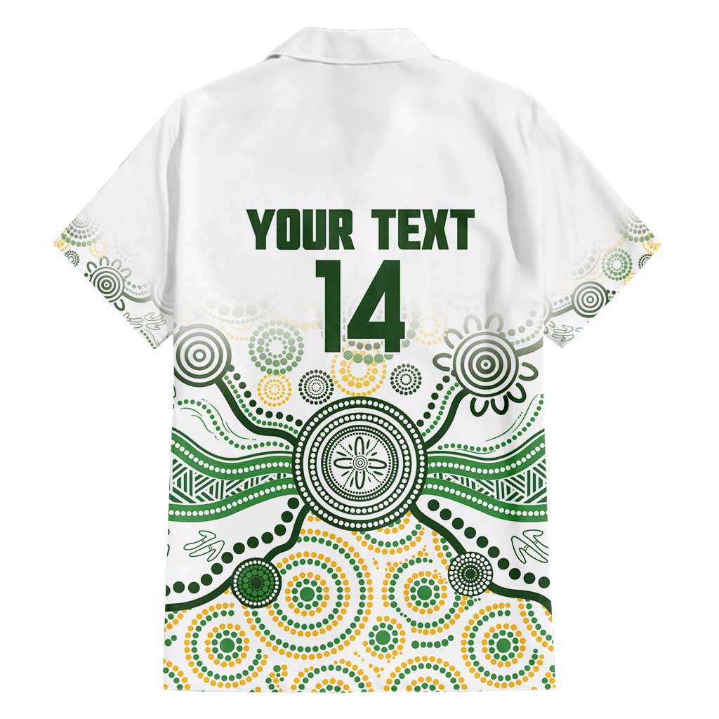 Australia Rugby Custom Family Matching Off Shoulder Maxi Dress and Hawaiian Shirt 2025 Wallaroos Indigenous Art - Aussie Hoodie