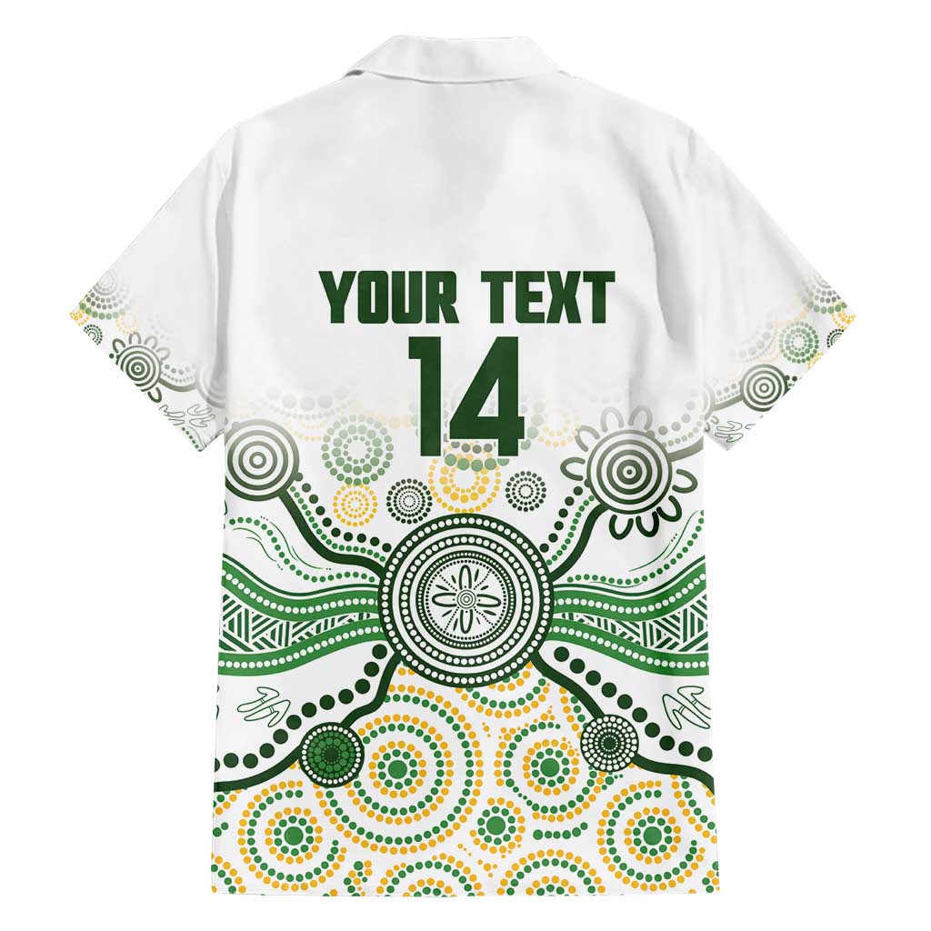 Australia Rugby Custom Family Matching Short Sleeve Bodycon Dress and Hawaiian Shirt 2025 Wallaroos Indigenous Art - Aussie Hoodie