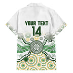 Australia Rugby Custom Family Matching Short Sleeve Bodycon Dress and Hawaiian Shirt 2025 Wallaroos Indigenous Art - Aussie Hoodie