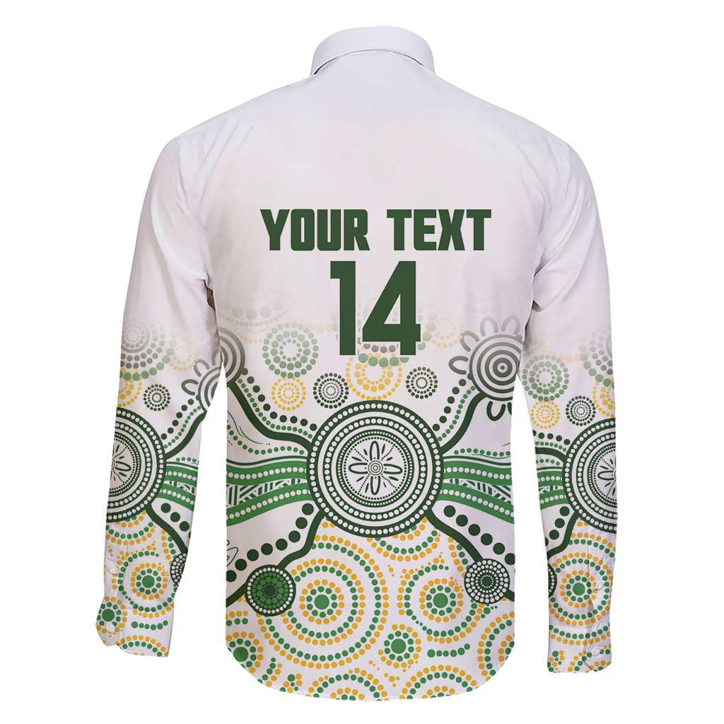 Australia Rugby Custom Family Matching Short Sleeve Bodycon Dress and Hawaiian Shirt 2025 Wallaroos Indigenous Art - Aussie Hoodie