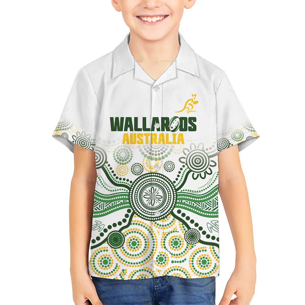 Australia Rugby Custom Family Matching Short Sleeve Bodycon Dress and Hawaiian Shirt 2025 Wallaroos Indigenous Art - Aussie Hoodie