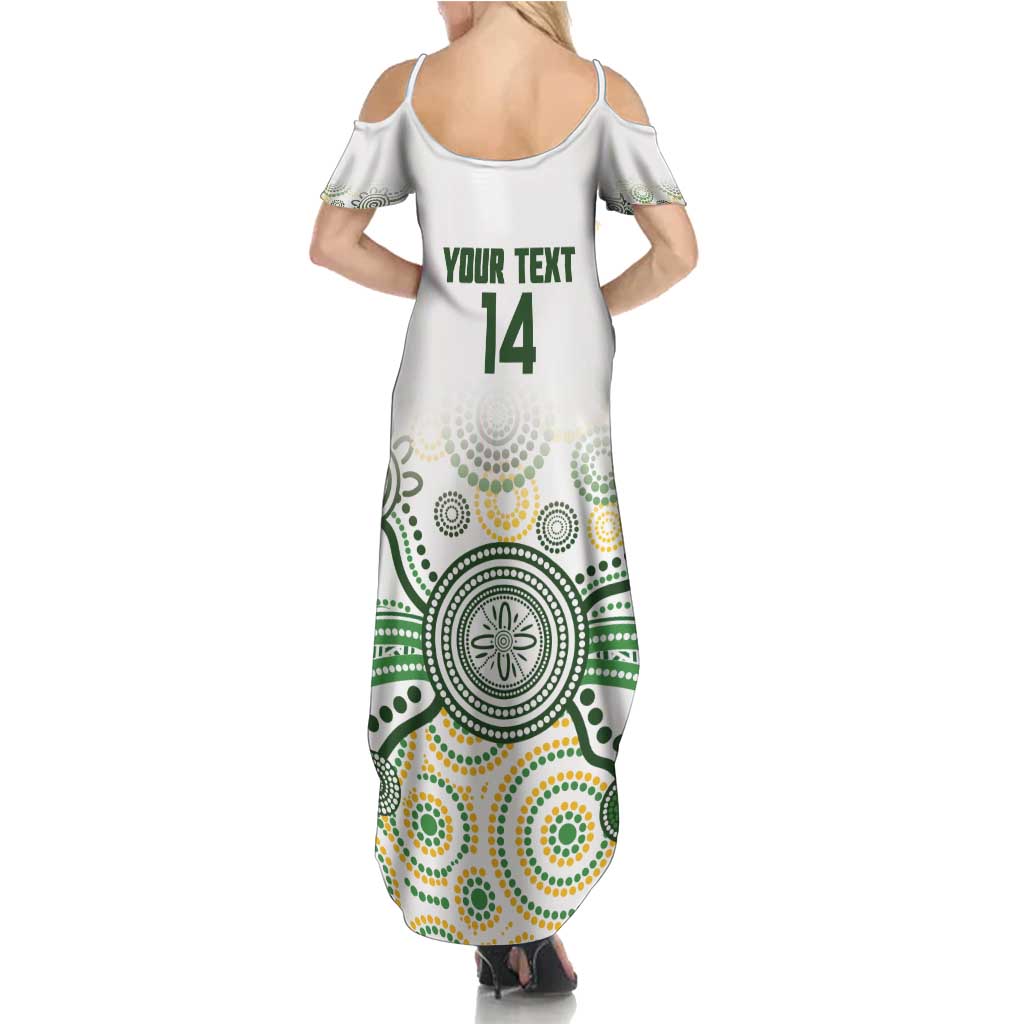 Australia Rugby Custom Family Matching Summer Maxi Dress and Hawaiian Shirt 2025 Wallaroos Indigenous Art - Aussie Hoodie