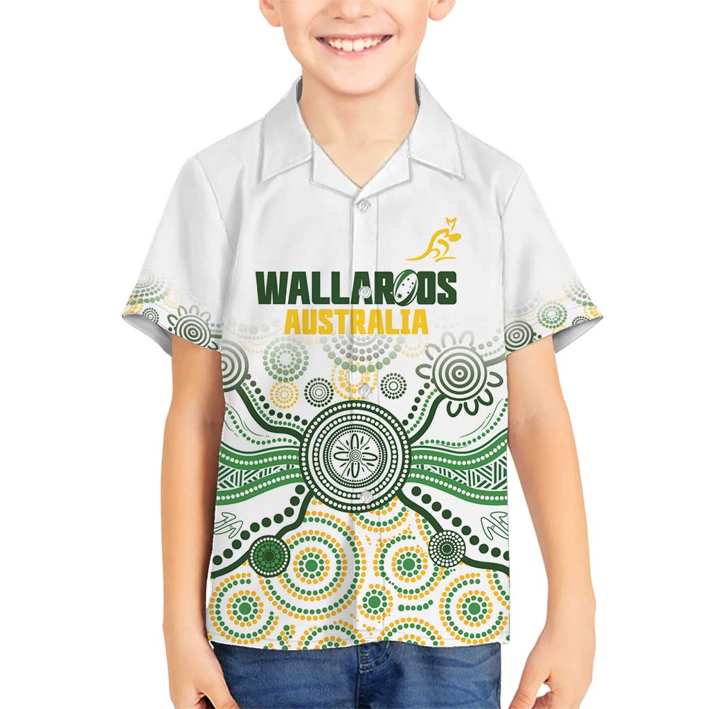 Australia Rugby Custom Family Matching Summer Maxi Dress and Hawaiian Shirt 2025 Wallaroos Indigenous Art - Aussie Hoodie