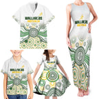 Australia Rugby Custom Family Matching Tank Maxi Dress and Hawaiian Shirt 2025 Wallaroos Indigenous Art - Aussie Hoodie