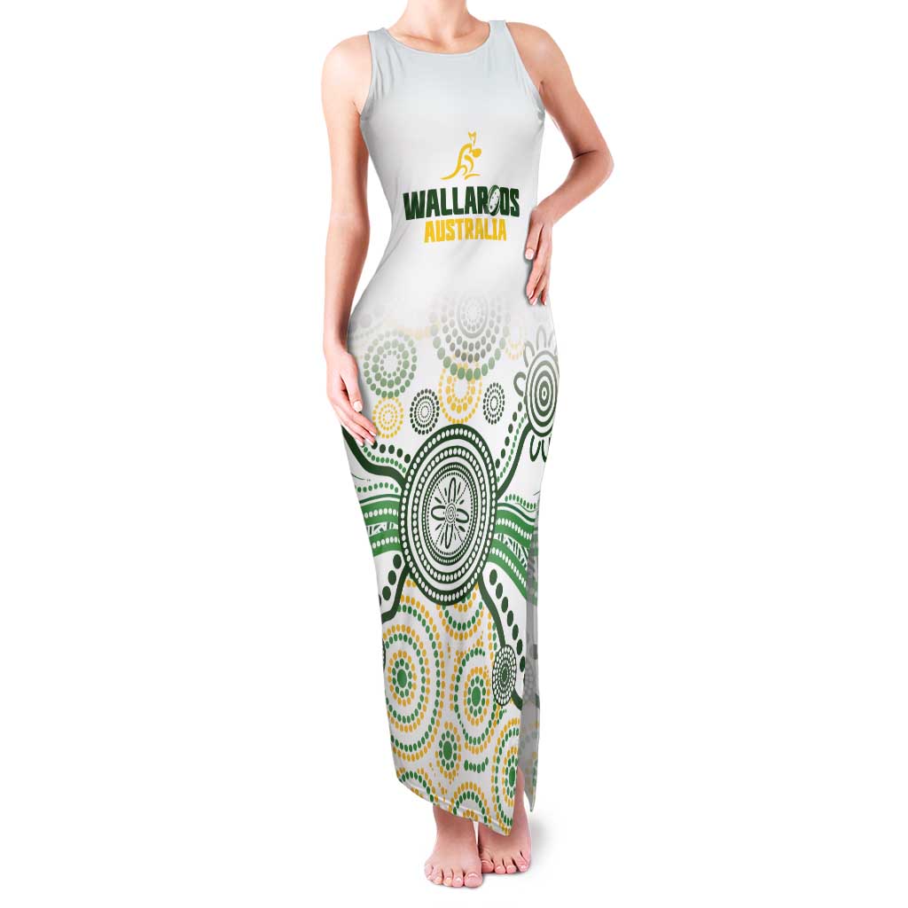 Australia Rugby Custom Family Matching Tank Maxi Dress and Hawaiian Shirt 2025 Wallaroos Indigenous Art - Aussie Hoodie