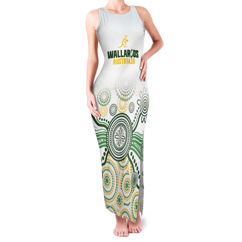 Australia Rugby Custom Family Matching Tank Maxi Dress and Hawaiian Shirt 2025 Wallaroos Indigenous Art - Aussie Hoodie