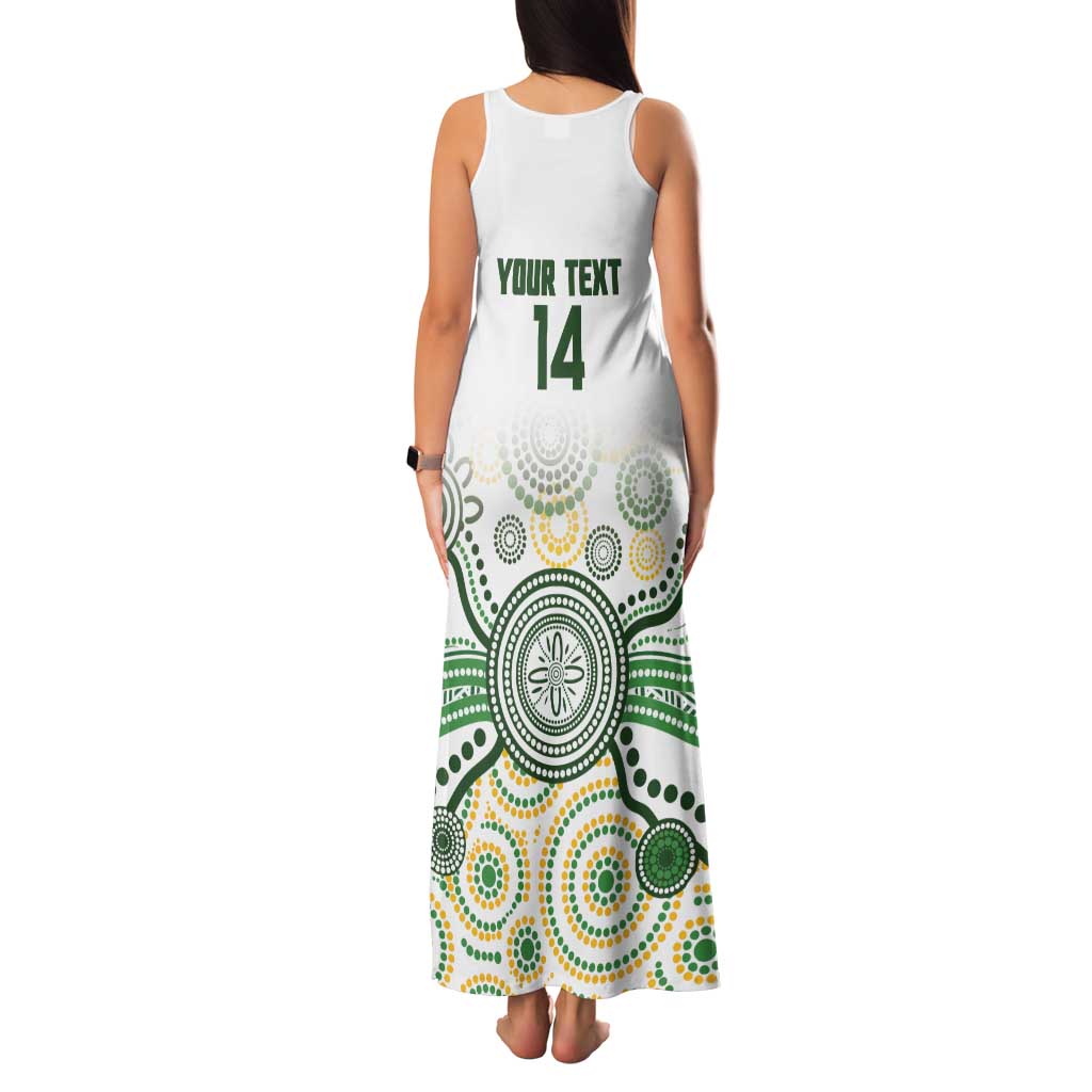 Australia Rugby Custom Family Matching Tank Maxi Dress and Hawaiian Shirt 2025 Wallaroos Indigenous Art - Aussie Hoodie