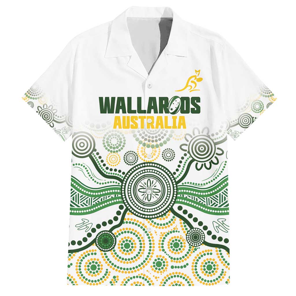 Australia Rugby Custom Hawaiian Shirt 2025 Wallaroos Indigenous Art - Aussie Hoodie