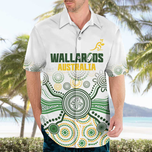 Australia Rugby Custom Hawaiian Shirt 2025 Wallaroos Indigenous Art - Aussie Hoodie