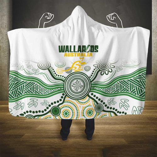 Australia Rugby Hooded Blanket 2025 Wallaroos Indigenous Art - Aussie Hoodie