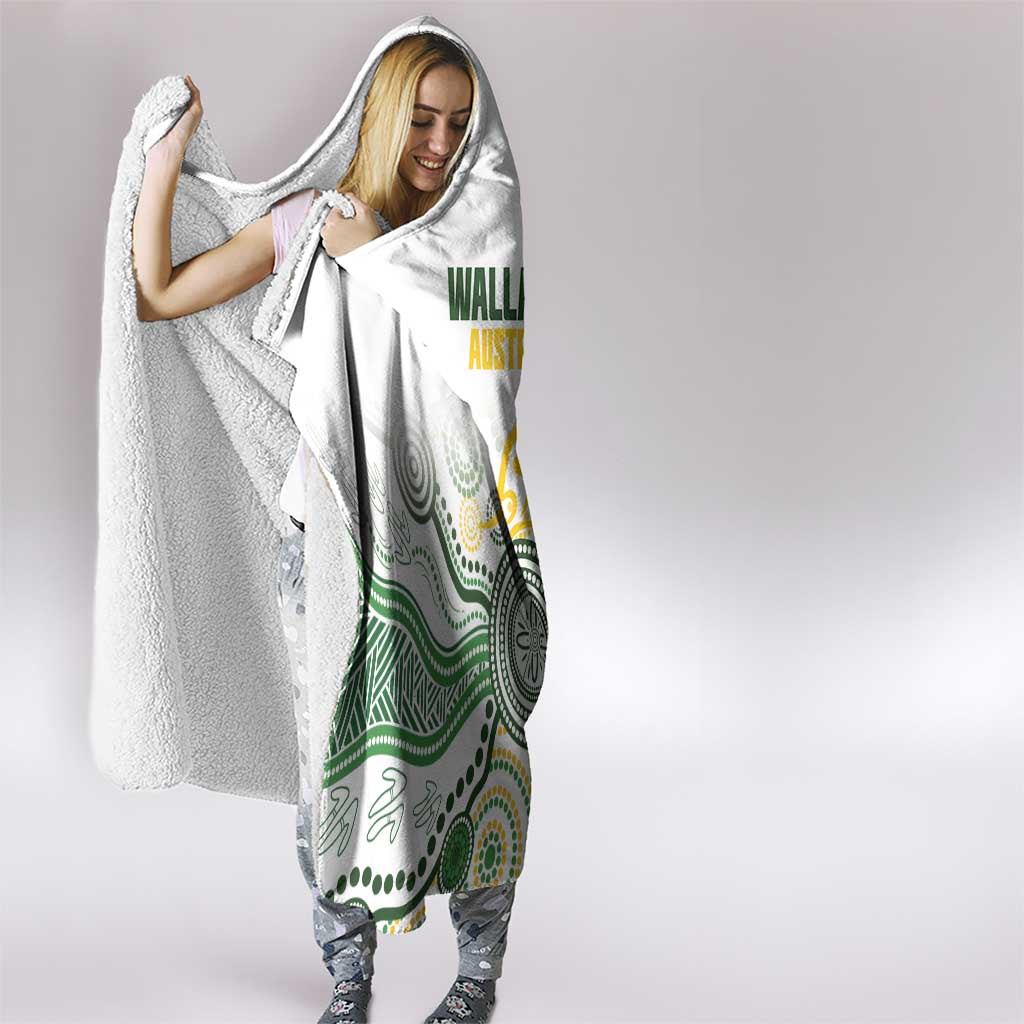 Australia Rugby Hooded Blanket 2025 Wallaroos Indigenous Art - Aussie Hoodie