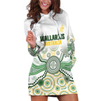Australia Rugby Custom Hoodie Dress 2025 Wallaroos Indigenous Art - Aussie Hoodie