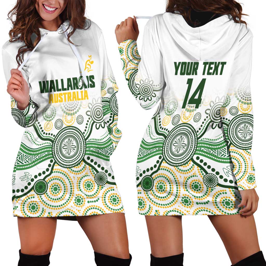 Australia Rugby Custom Hoodie Dress 2025 Wallaroos Indigenous Art - Aussie Hoodie