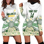 Australia Rugby Custom Hoodie Dress 2025 Wallaroos Indigenous Art - Aussie Hoodie