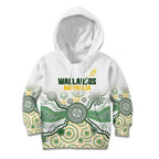Australia Rugby Custom Kid Hoodie 2025 Wallaroos Indigenous Art - Aussie Hoodie