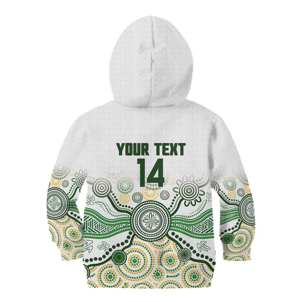 Australia Rugby Custom Kid Hoodie 2025 Wallaroos Indigenous Art - Aussie Hoodie